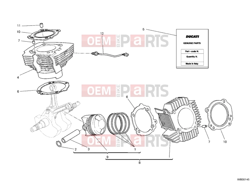 DUCATI 2014 Monster 696 ABS CYLINDER - PISTON » ENGINE CASE