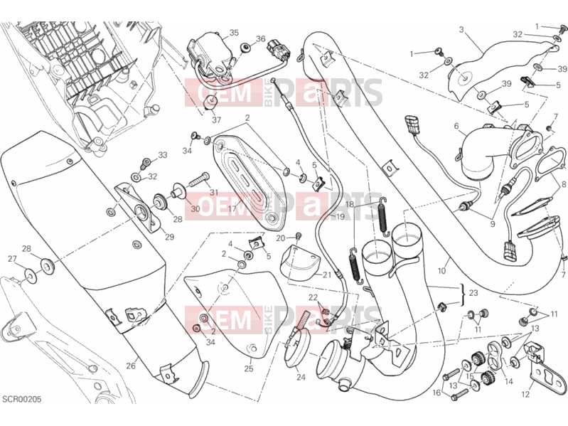 DUCATI 2014 HYPERSTRADA EXHAUST SYSTEM » EXHAUST SYSTEM