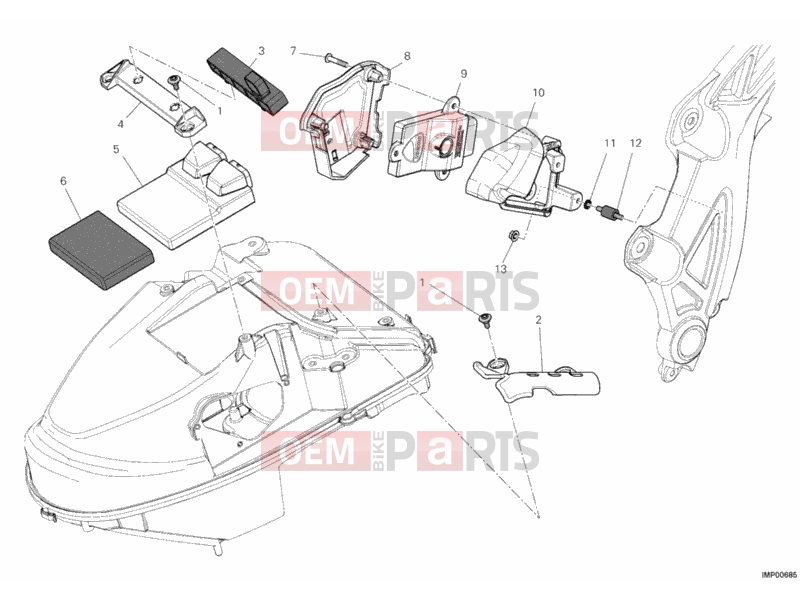 DUCATI 2013 Diavel Carbon BRA ENGINE CONTROL UNIT » HANDLE BAR