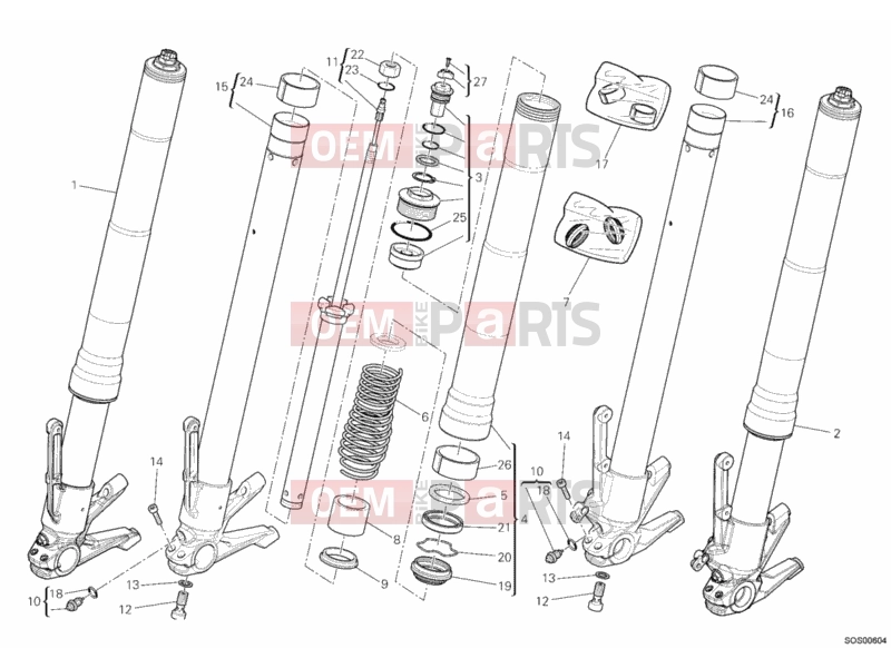 DUCATI 2012 Diavel Carbon FRONT FORK » FRONT SUSPENSION