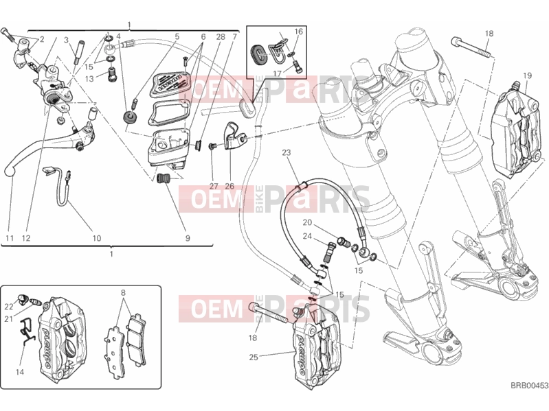 DUCATI 2011 Diavel Carbon FRONT BRAKE SYSTEM » BRAKING SYSTEM