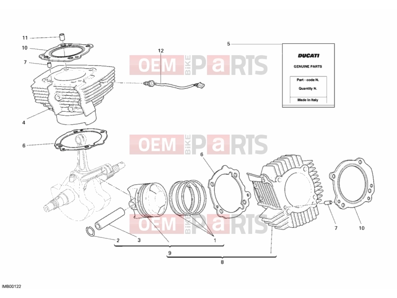 DUCATI 2009 Monster 696 CYLINDER - PISTON » ENGINE CASE