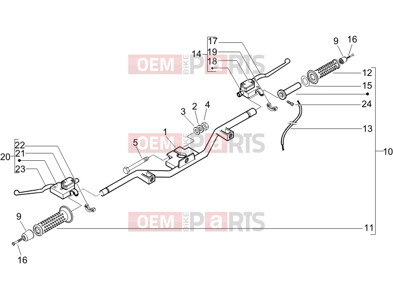 Handlebars/Steering » Handlebars - Master cil. - Piaggio Beverly 125 2006