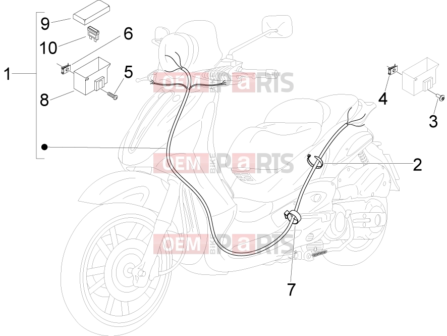 Electrical system » Main cable harness - Piaggio Beverly 125 Tourer 2009