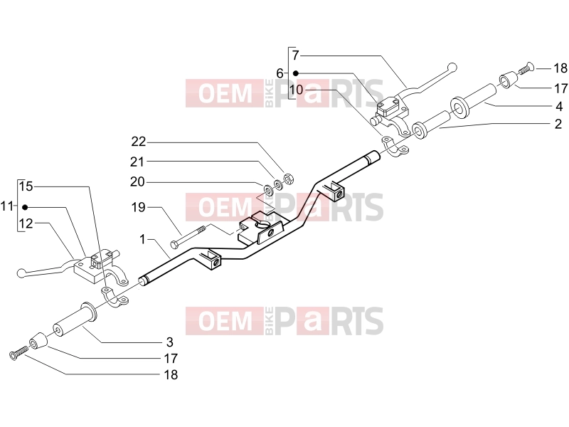 Handlebars/Steering » Handlebars - Master cil. - Piaggio Beverly 250 Cruiser 2008