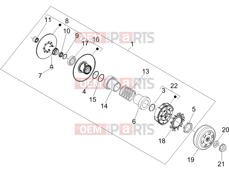 Engine » Driven pulley - Piaggio Beverly 250 ie 2007