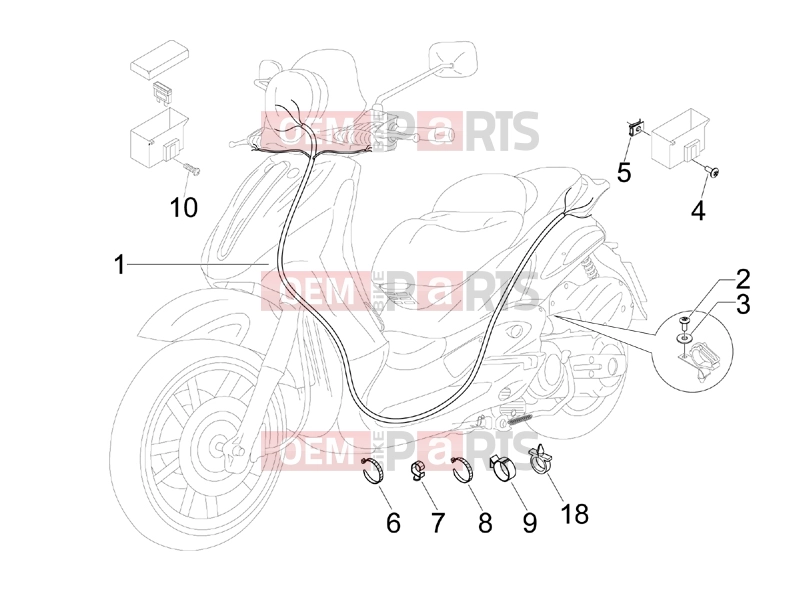 Electrical system » Main cable harness - Piaggio Beverly 250 Tourer 2007