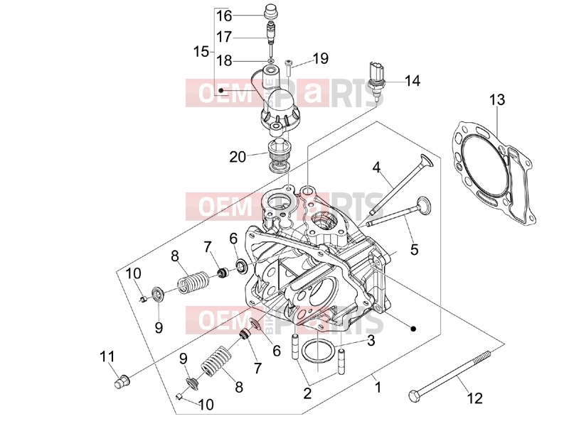 Engine » Head unit - Valve - Piaggio Beverly 250 Tourer 2008
