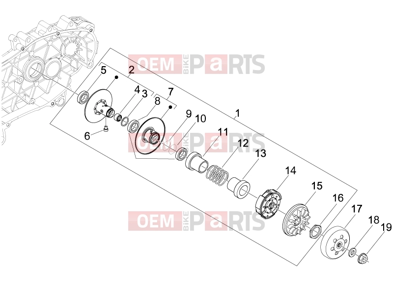 Engine » Driven pulley - Piaggio Beverly 250 Tourer 2009