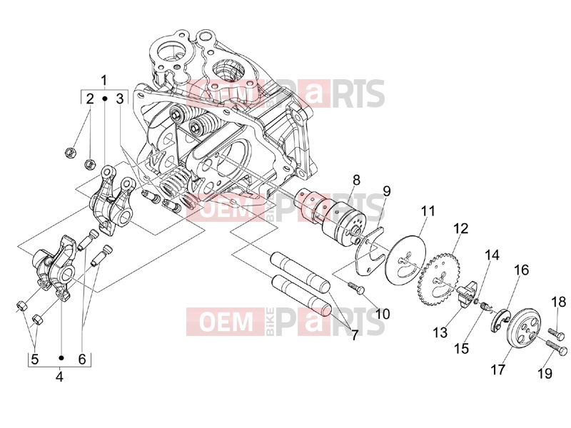 Engine » Rocking levers support unit - Piaggio Beverly 250 Tourer 2009