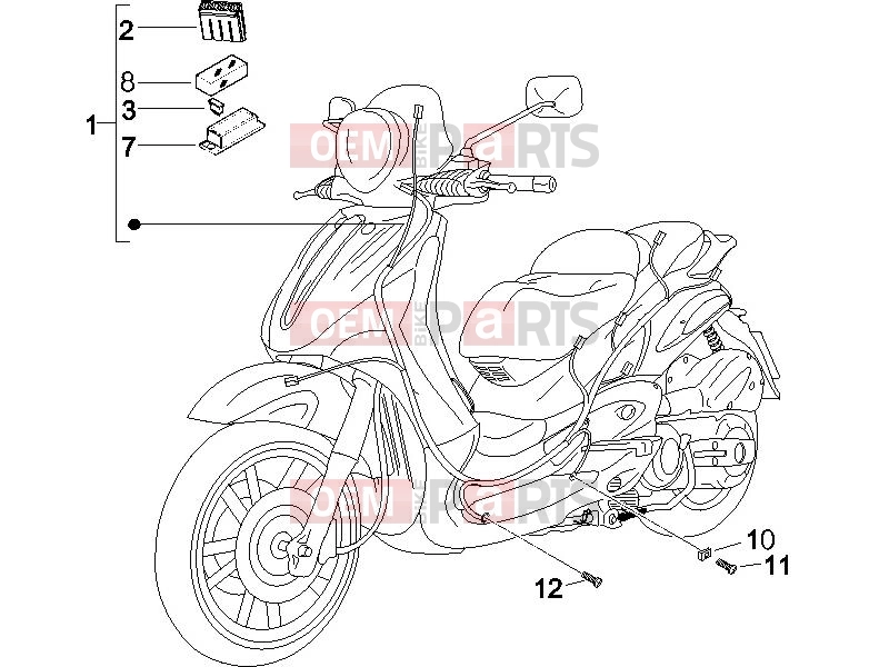 Electrical system » Main cable harness - Piaggio Beverly 500 2006