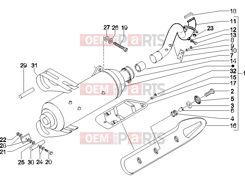 Engine » Silencer - Piaggio Beverly 500 2006