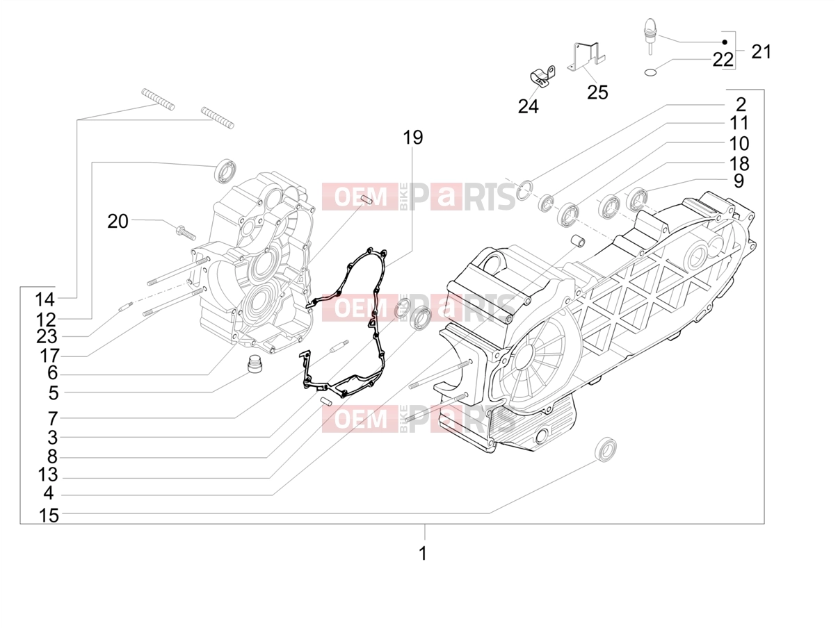 Engine » Crankcase - Piaggio Beverly 500 ie 2006