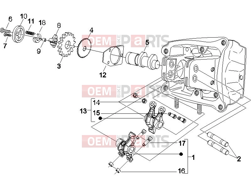 Engine » Rocking levers support unit - Piaggio Beverly 500 ie 2008