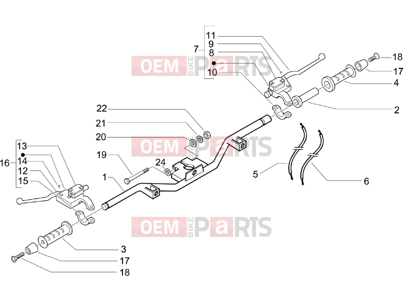 PIAGGIO BV 500 ( USA / CA ) Handlebars/Steering » Handlebars - Master cil.