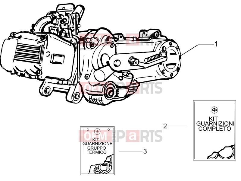 Engine » Engine, assembly - Piaggio Fly 100 2009