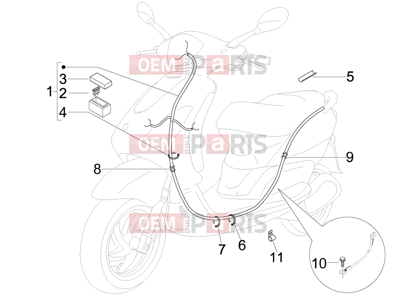 Electrical system » Main cable harness - Piaggio Fly 100 2014