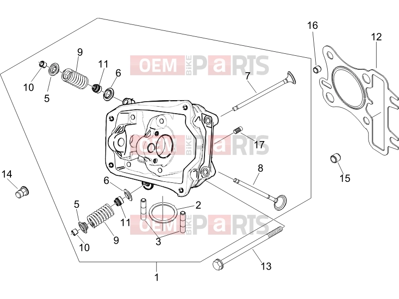 PIAGGIO Fly 125 Engine » Head unit - Valve