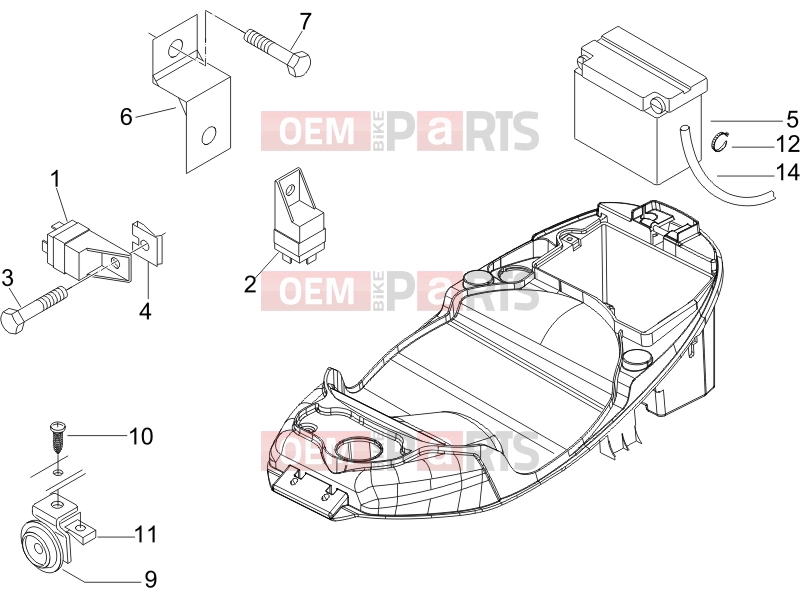 PIAGGIO Fly 125 Electrical system » Remote control switches - Battery - Horn