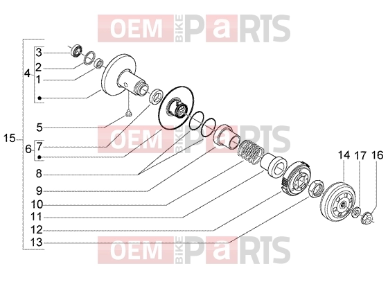 Engine » Driven pulley - Piaggio Fly 150 (U.S.A.)