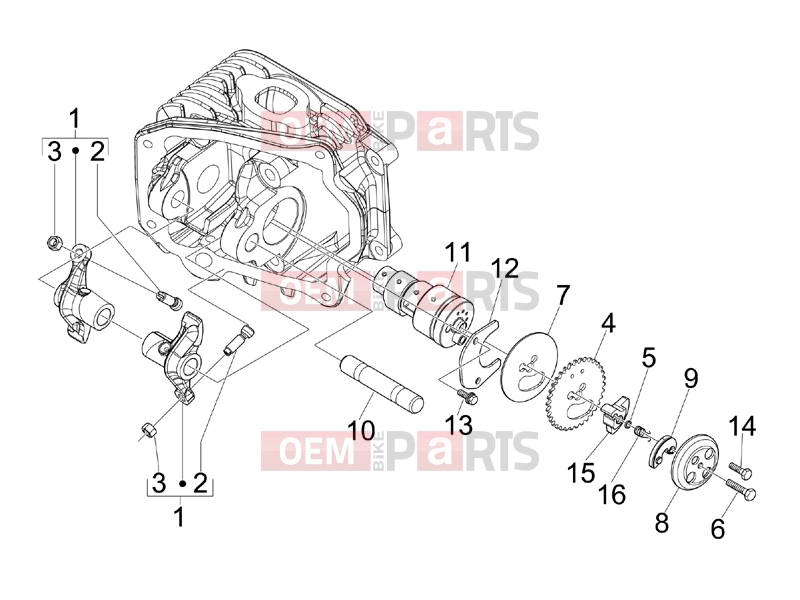 Engine » Rocking levers support unit - Piaggio Fly 150 2011