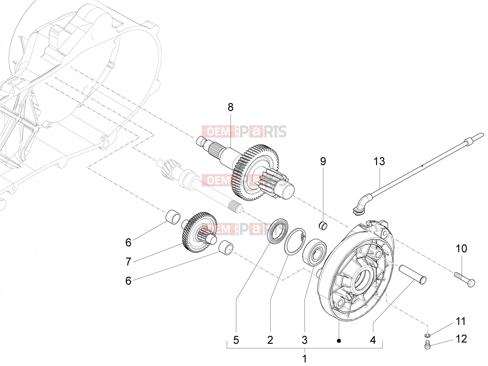 Engine » Reduction unit - Piaggio Fly 50 4T 2V 2015