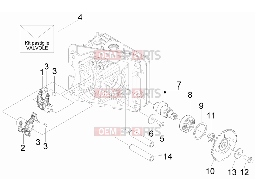 PIAGGIO Fly 50 4T 4V Engine » Rocking levers support unit