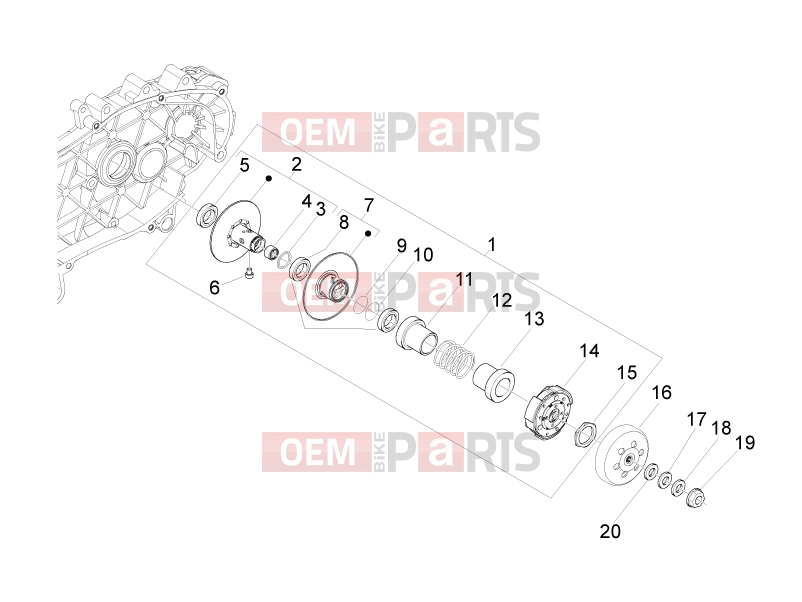 Engine » Driven pulley - Piaggio MP3 400 ie 2010