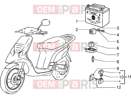 Electrical system » Electrical devices - Piaggio NRG MC2