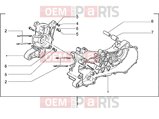 Engine » Crankcase - Piaggio Skipper 125