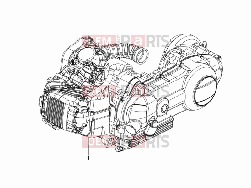 Engine » Engine, assembly - Piaggio Typhoon 125 4T 2V 2016