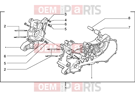 Engine » Crankcase - Piaggio Typhoon 125 X 2T