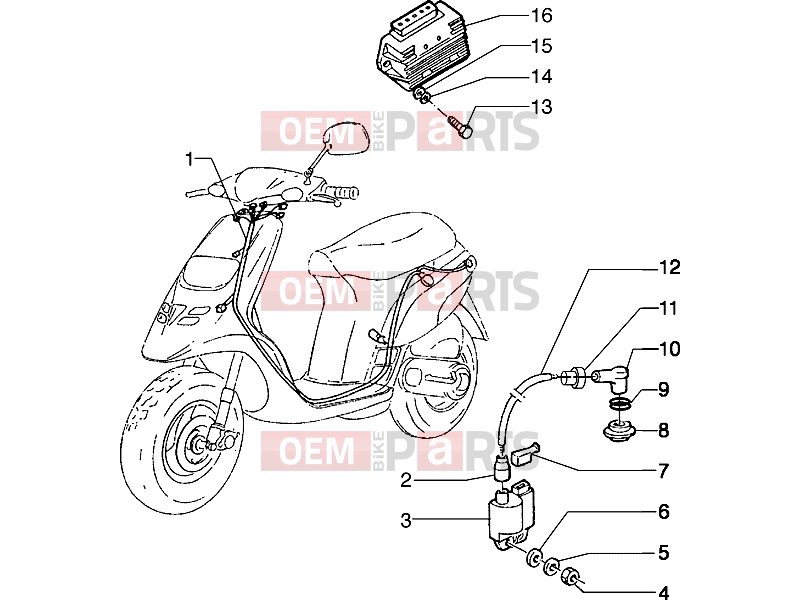 Electrical system » Electrical devices - Piaggio Typhoon 50 2T