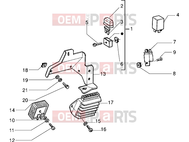 Electrical system » Electrical devices - Piaggio Velofax