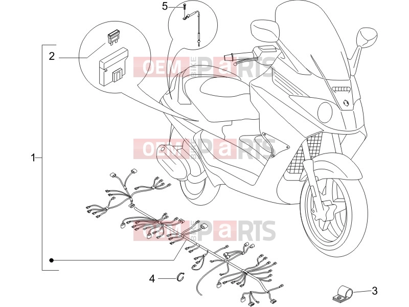 Electrical system » Main cable harness - Piaggio X8 200 2006