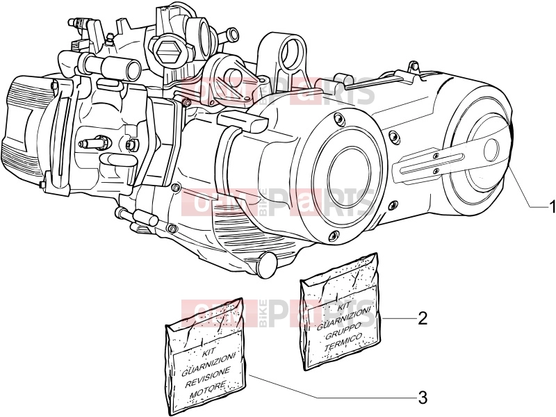 Engine » Engine, assembly - Piaggio X8 400 ie 2007