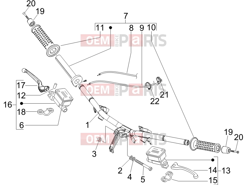 PIAGGIO X8 400 ie Handlebars/Steering » Handlebars - Master cil.