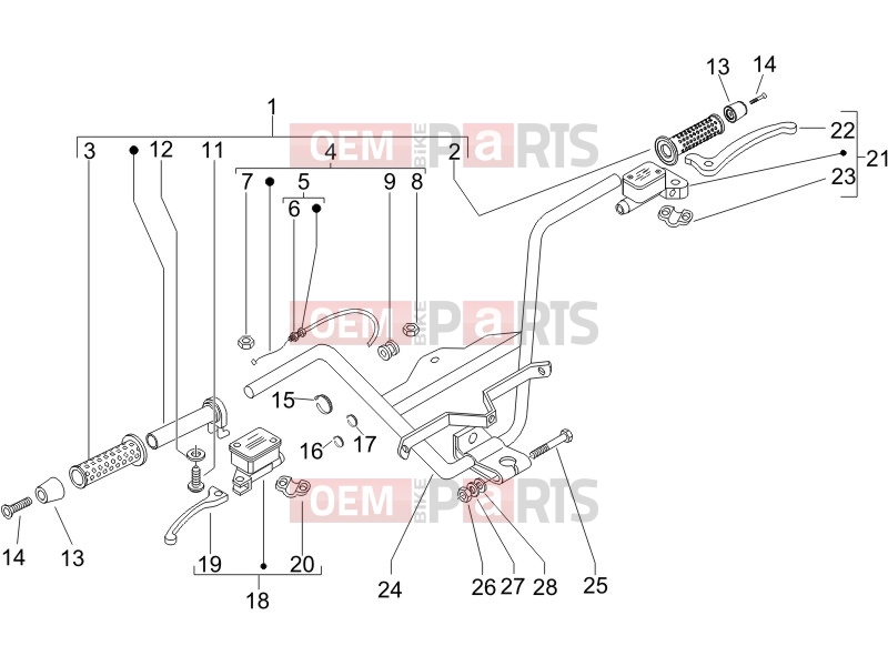 PIAGGIO X9 125 Evolution Handlebars/Steering » Handlebars - Master cil.