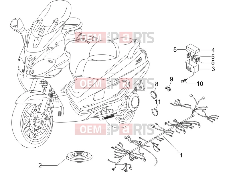 PIAGGIO X9 125 Evolution Electrical system » Main cable harness
