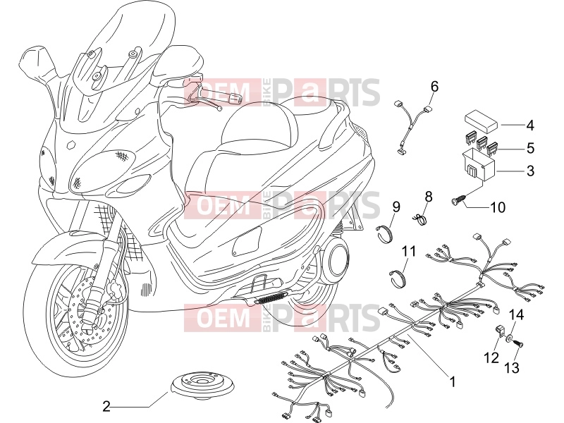PIAGGIO X9 250 Evolution Electrical system » Main cable harness