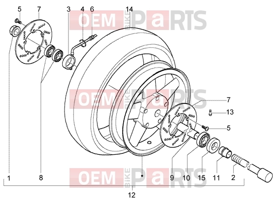 Suspensions-Wheels » Front wheel - Piaggio X9 500 Evolution ABS