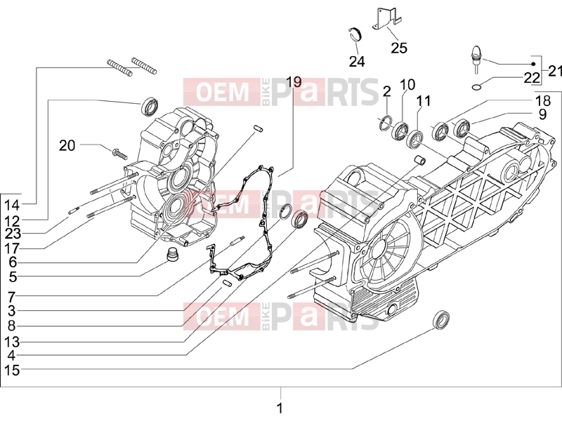 PIAGGIO X9 500 Evolution ABS Engine » Crankcase