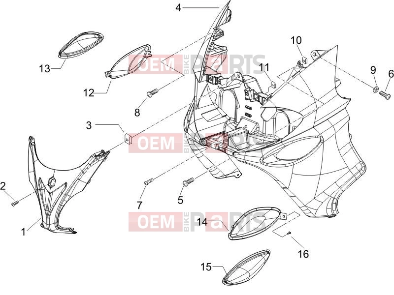 PIAGGIO X9 500 Evolution ABS Frame - Plastic parts - Coachwork » Front shield