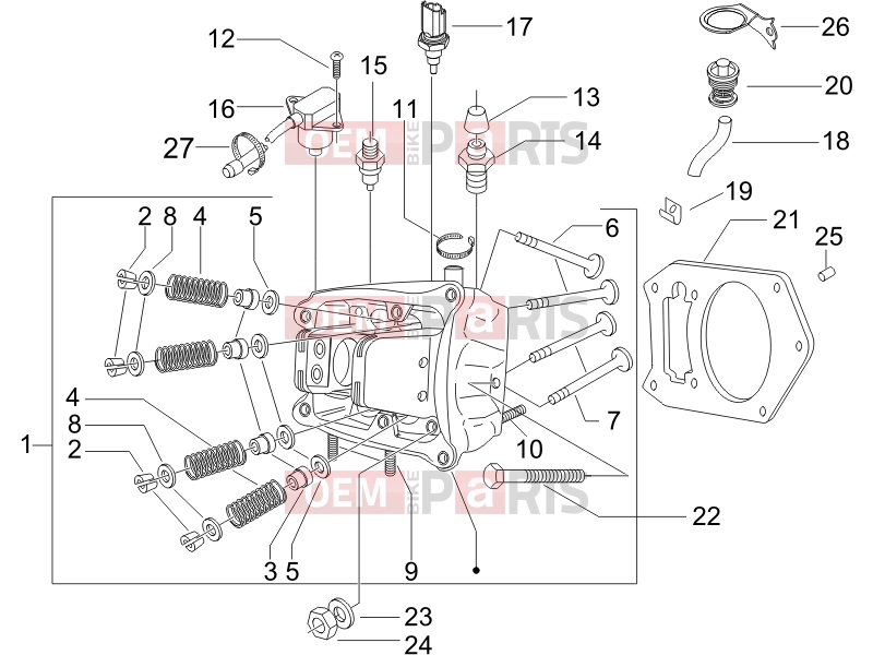 PIAGGIO X9 500 Evolution ABS Engine » Head unit - Valve