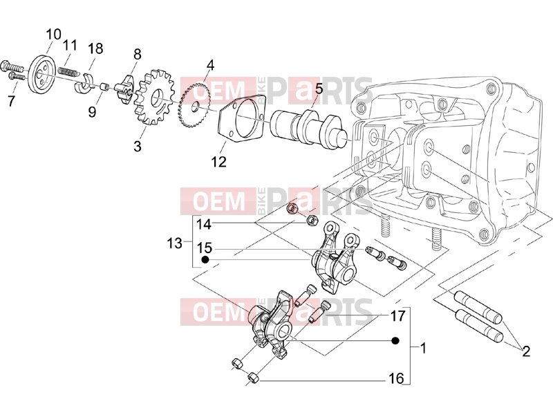 PIAGGIO X9 500 Evolution Engine » Rocking levers support unit