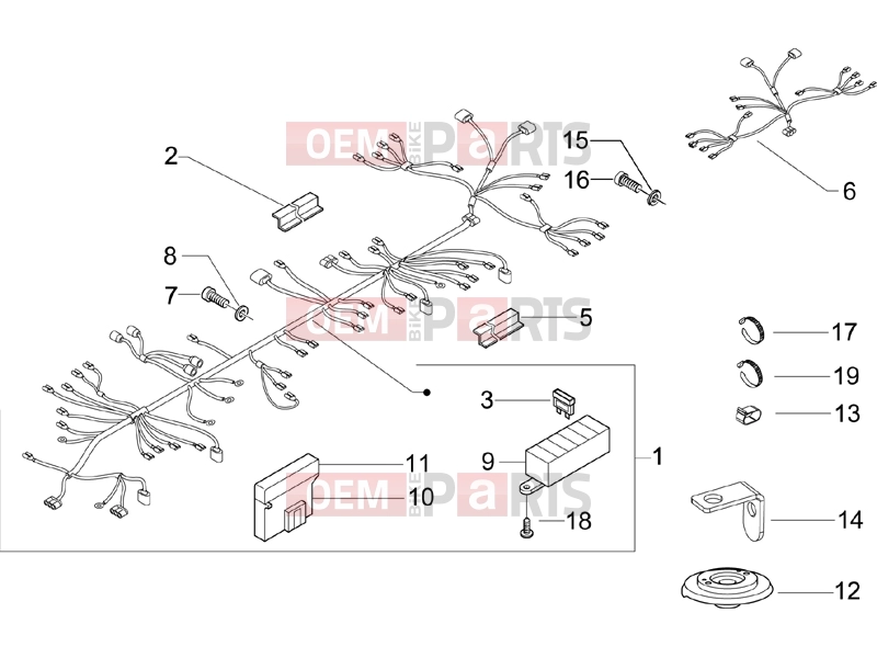 PIAGGIO X9 500 Evolution Electrical system » Main cable harness