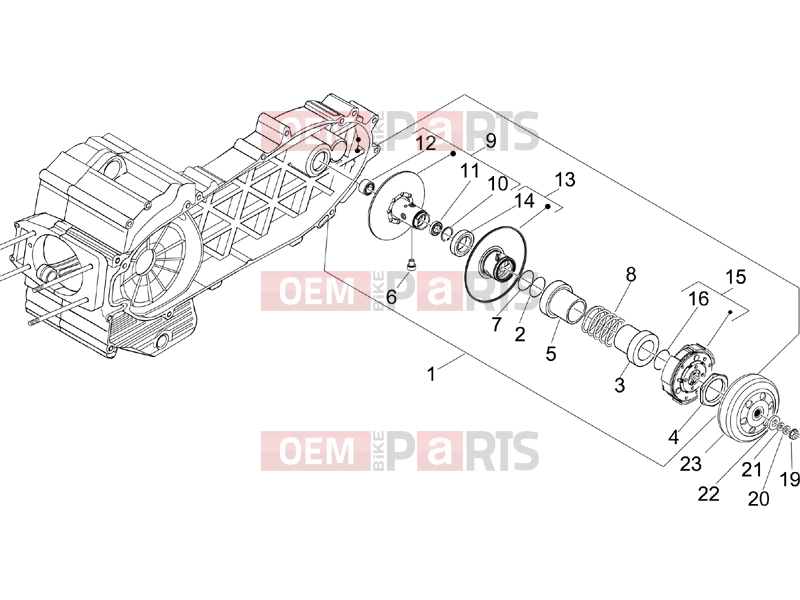 PIAGGIO X9 500 Evolution (USA) Engine » Driven pulley