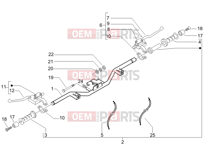 PIAGGIO X9 500 Evolution (USA) Handlebars/Steering » Handlebars - Master cil.