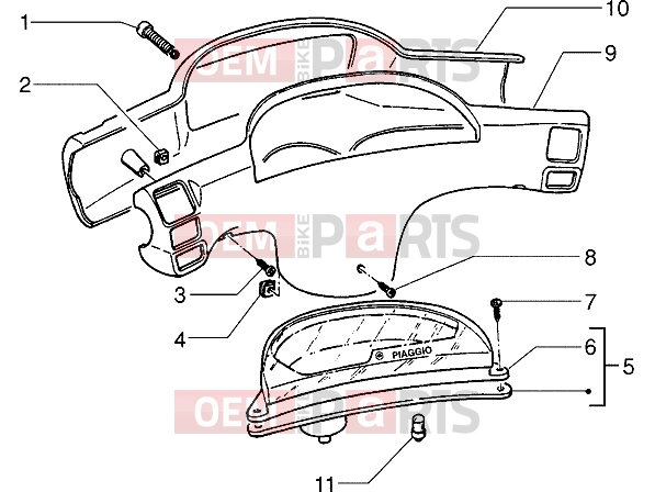 Handlebars » Speedometers kms.-Handlebar covers - Piaggio Zip 50