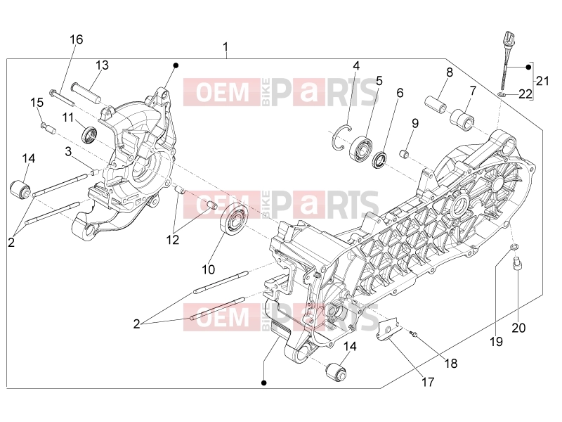 Engine » Crankcase - Piaggio Zip 100 4T 2006